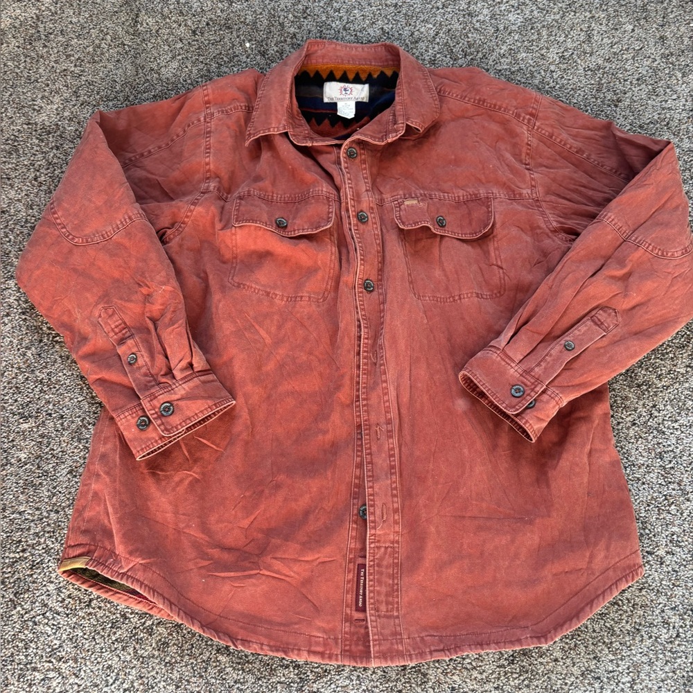 The territory ahead vintage y2k grunge denim lined brown Rust Button-Up Jacket